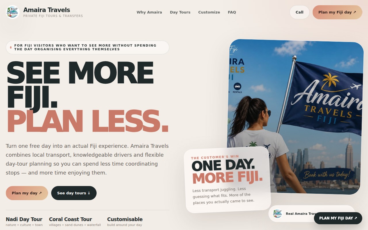 Amaira Travels website