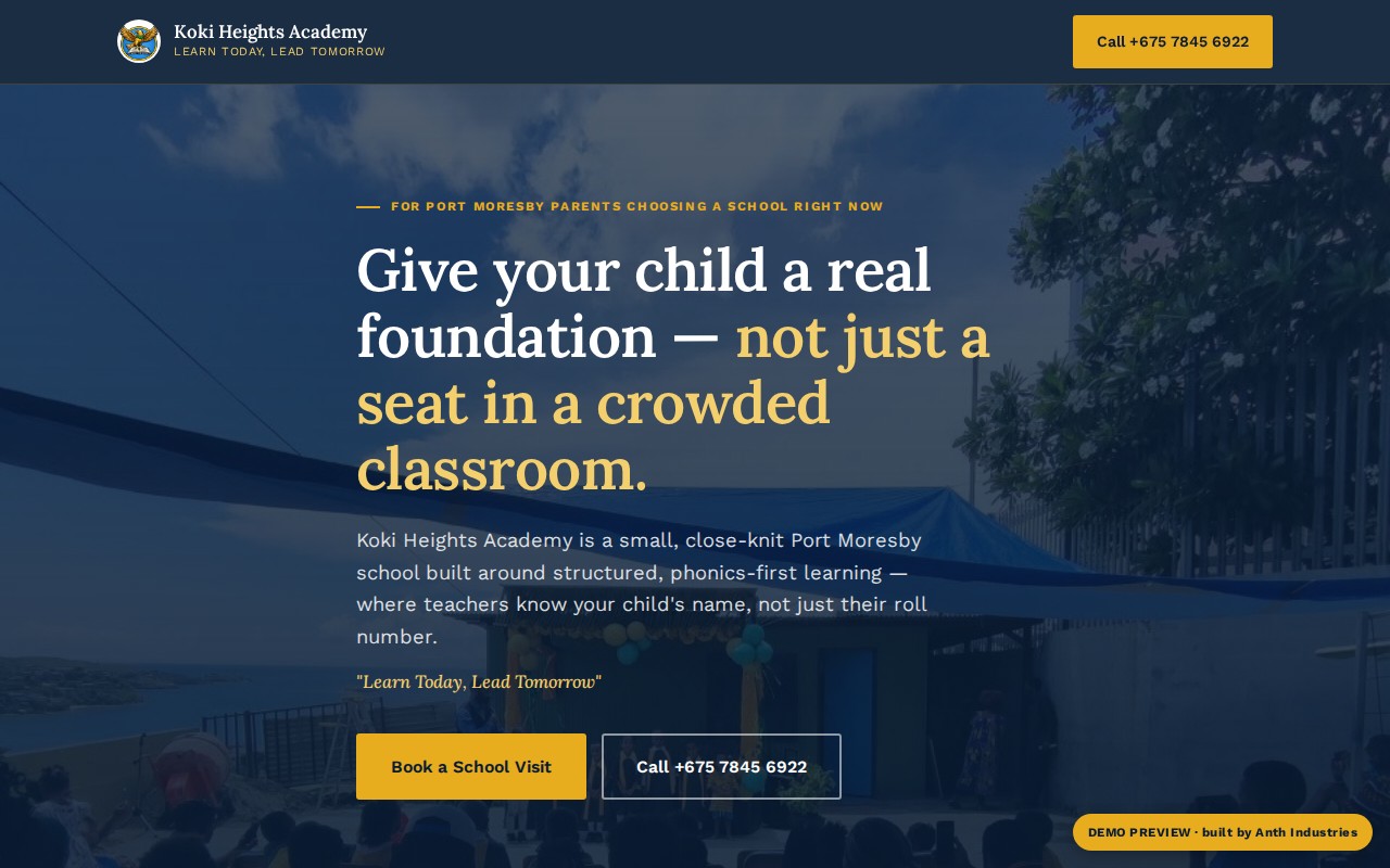 Koki Heights Academy website