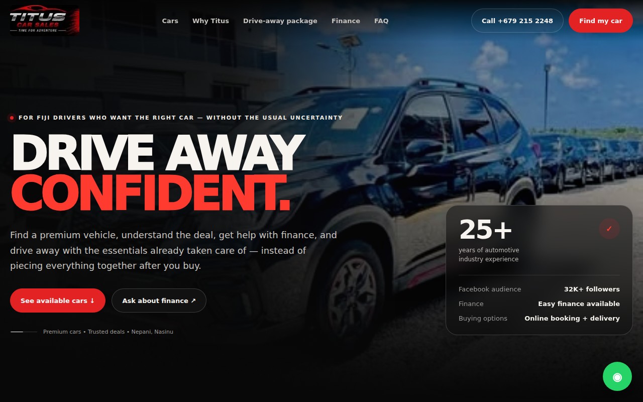 Titus Car Sales website